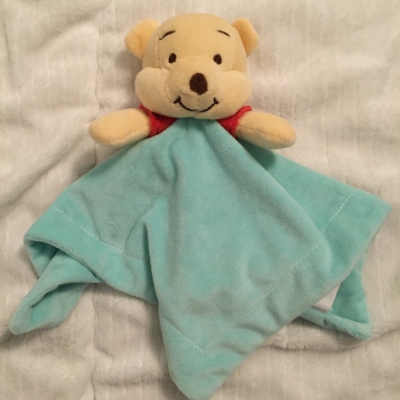 Winnie the Pooh Disney Baby Teal Turquoise Plush Security Blanket Lovey (2020) - Picture 1 of 6